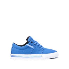 Supra STACKS II VULC Lave Sneakers Barn Blå/Hvite | NO-48169